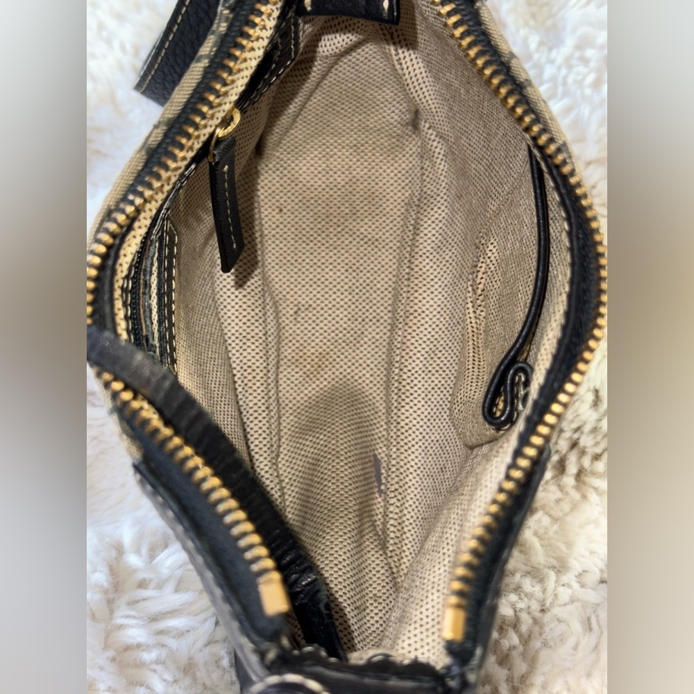 Dooney & Bourke Black Shoulder Bag with Cream Stitching - Picture 6 of 13